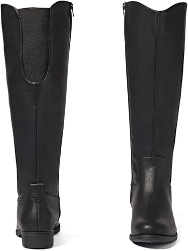 Vista 4 de Botas altas hasta la rodilla para mujer, elegantes y cómodas, con punta redonda, cierre de cremallera lateral, para otoño e invierno para mujer