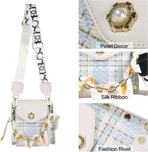 Vista 4 de Pequeñas bolsas cruzadas para teléfono celular, cartera con ranuras para tarjetas para mujer, compatible con iPhone 14 Pro Max XR Galaxy A53