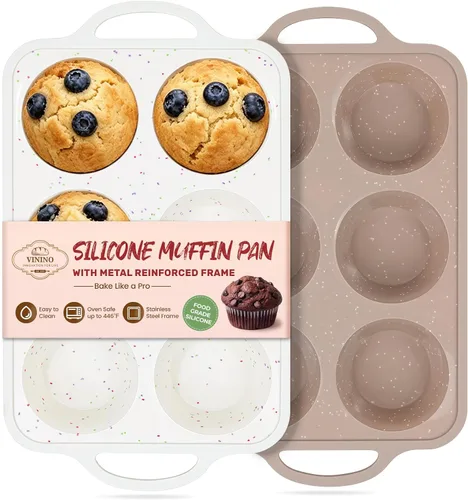 Vista 10 de Vinino Juego de moldes de silicona para muffins de 3 piezas con marco