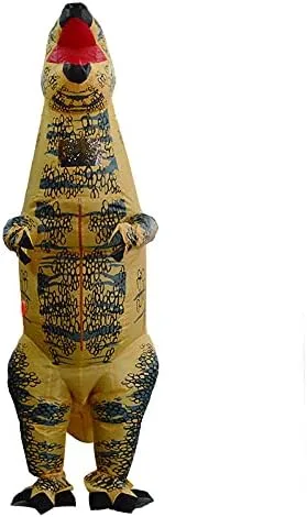 Vista 3 de VURPOKSI Disfraz inflable de dinosaurio para adultos, divertido overol inflable para Halloween, Navidad, desfile, fiesta familiar