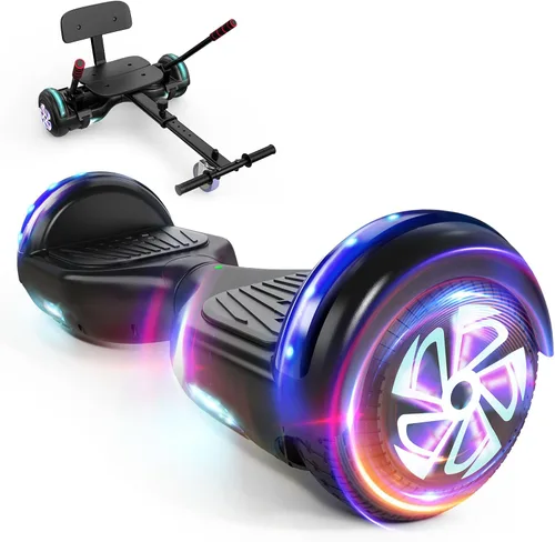 Vista 13 de LIEAGLE Self-Balancing Scooter with Bluetooth Speaker and LED Hub Lights A01-blanco