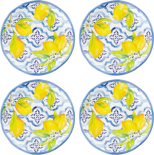 Vista 8 de UP Platos redondos de postre de melamina de bambú, platos pequeños para servir, para aperitivos, aperitivos y guarniciones, blanco, 6 pulgadas