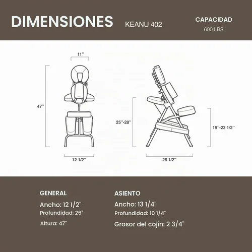 Vista 2 de Silla de masaje portátil, silla de aluminio plegable ligera, negro
