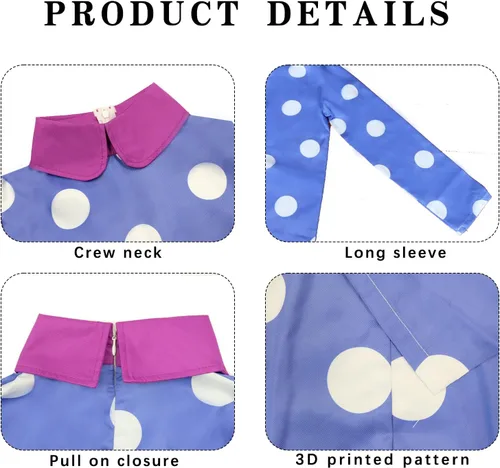 Vista 4 de FINASKASU Disfraz de cosplay para mujer, vestido morado con medias moradas