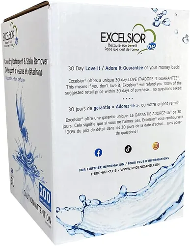 Vista 8 de Excelsior - Detergente líquido para ropa sin perfume concentrado, 200 cargas de 3 litros, removedor de manchas enzimáticas, compatible con carga
