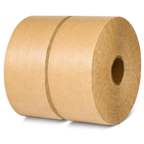 Vista 7 de Cinta de papel Kraft activada por agua 2.75 pulgadas x 450 pies Cinta de embalaje marrón reforzada Cinta de cartón fuerte para caja de embalaje
