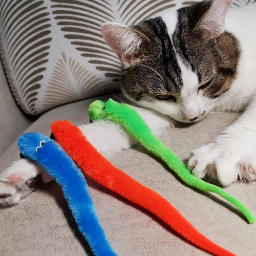 Vista 2 de Recambios de gusano de juguete para gatos, 12 piezas interactivas para gatos