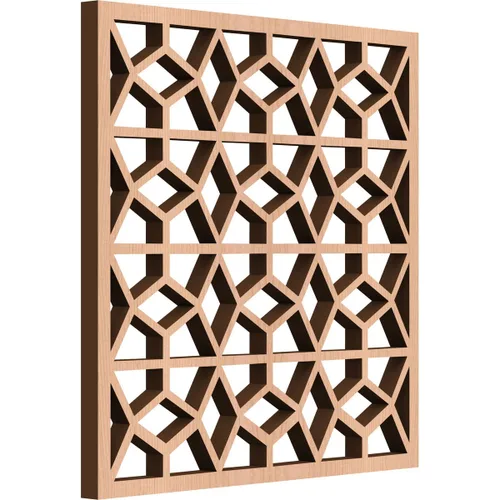 Vista 3 de 7 3/8 pulgadas de ancho x 7 3/8 pulgadas de alto x 1/4 pulgadas de alto, extra pequeños, paneles de pared de madera de calado, aliso