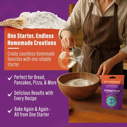 Vista 4 de MY RUSTIC ROOTS Cultivo básico de masa madre de San Francisco, iniciador de pan de masa madre natural y orgánico, apto para principiantes, perfecto