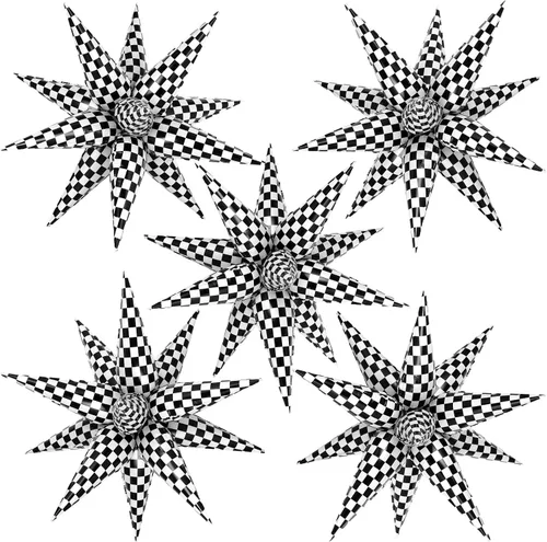 Vista 9 de 60 unidades de globos de estrella negros con explosión de 12 puntas de papel de aluminio con forma de cono mágico grande para decoración de fondo