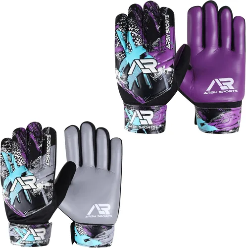 Vista 7 de Arsh - Paquete de 2 guantes de portero de fútbol, guantes de portero de fútbol para niños, jóvenes, niños, muñecas dobles