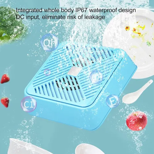 Vista 3 de Lavavajillas USB portátil, lavadora de frutas y verduras, lavavajillas ultrasónico, mini lavavajillas para limpiar frutas, verduras y platos (azul)