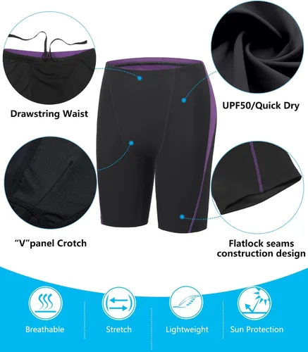 Vista 32 de Traje de baño deportivo competitivo para hombre, traje de entrenamiento de resistencia de carreras, pantalones cortos de natación de secado rápido