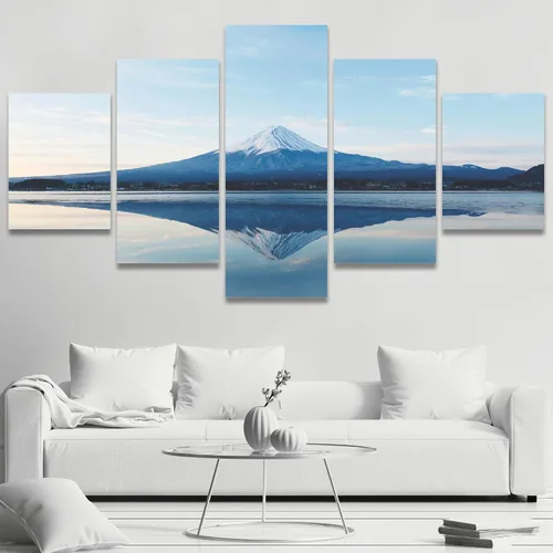 Vista 19 de SIGNWIN Lienzo grande para pared, efecto geométrico de mármol, triángulo dorado, polígono, paisaje, formas abstractas, arte digital, arte moderno