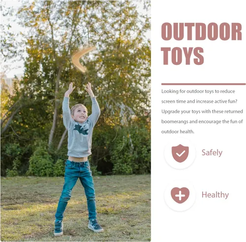 Vista 8 de Gatuida Boomerang para niños y adultos: lanzar boomerangs en forma de V, hecho a mano, artesanía, juguete de madera, captura rápida para mujeres