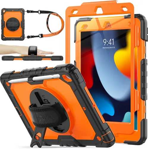 Vista 18 de SEYMAC stock Funda para iPad de 9ª/8ª/7ª generación de 10.2", a prueba de golpes con protector de pantalla, soporte para lápiz