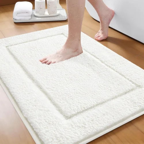 Vista 31 de IM HOME Tapetes de baño, felpa ultra suave, de microfibra esponjosa, absorbente, parte trasera antideslizante, lavable a máquina, tapetes para suelo