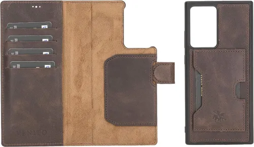 Vista 94 de Venito Florence - Funda de piel compatible con Samsung Galaxy S9, extra segura con bloqueo RFID, cartera desmontable para teléfono (gris decolorado)