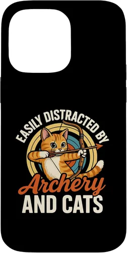 Vista 21 de Funny Cat Parent Gift Easily Distracted by Archery and Cats Case for iPhone 17