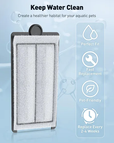 Vista 3 de Pawfly Paquete de 4 cartuchos de filtro para filtro de acuario PHF-300S PRO para colgar en la parte posterior, almohadilla de filtro para tanque