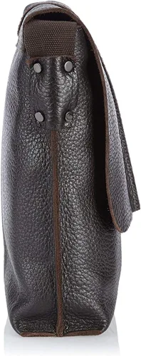 Vista 4 de Bugatti Milano Bolso bandolera vertical de piel 9", Marrón, Único