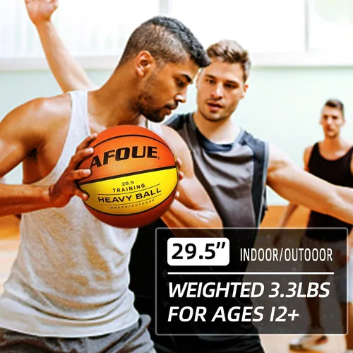 Vista 5 de Quality Faux Leather Heavy Training Basketball 29.5/28.5" Size 7/6 Color de moda amarillo naranja