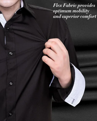 Vista 2 de J.Ver - Camisa de vestir para hombre, informal, manga larga, no se arruga, ajuste regular, elástica, con botones