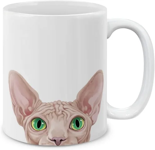 Vista 17 de MUGBREW Taza de té de cerámica bicolor blanco y naranja con gato atigrado Gatito, 11 oz