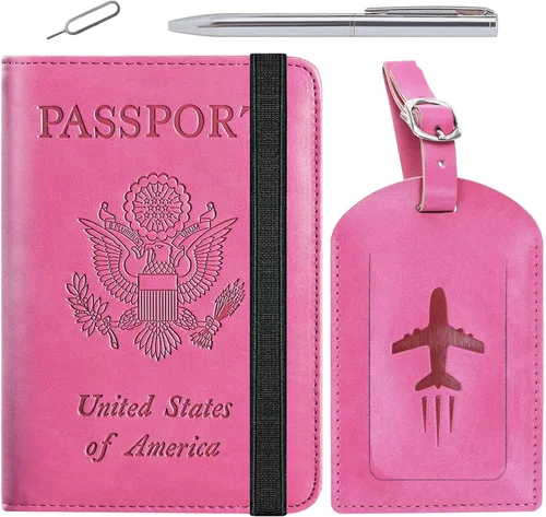 Vista 15 de Passport Holder, Travel Essentials, Passport Cover, RFID Travel Wallet 113#Negro