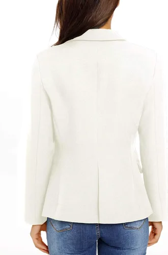 Vista 6 de luvamia Chaqueta formal de manga larga con solapa y botones para mujer
