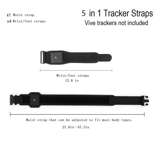 Vista 6 de HTC Vive full body tracker strap with fixed strap for virtual reality motion capture. 1 belt and 4 wrist straps.