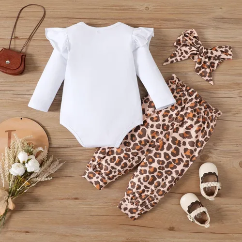 Vista 2 de PATPAT Conjunto de ropa para bebé recién nacida, manga larga, conjunto de mameluco y pantalones para otoño