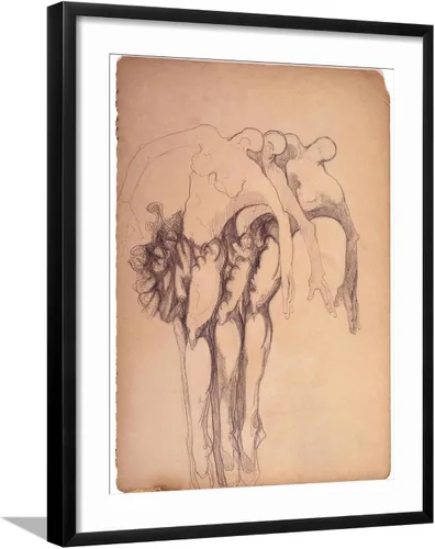 Vista 7 de ART.COM Zelda Fitzgerald - Lienzo enmarcado para pared, diseño de tres bailarinas, decoración figurativa, 12 x 16 pulgadas, marco negro con paspartú