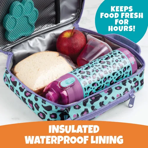 Vista 2 de Bentology Kit de lonchera aislada con botella de agua reutilizable de acero inoxidable y bolsa de hielo duro para congelador, mini bolsa térmica