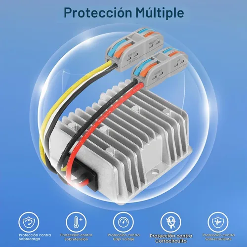 Vista 3 de Carrito de golf 10A 120W 18V 20V 24V 36V 48V reductor de voltaje convertidor reductor de potencia Buck Transformador impermeable