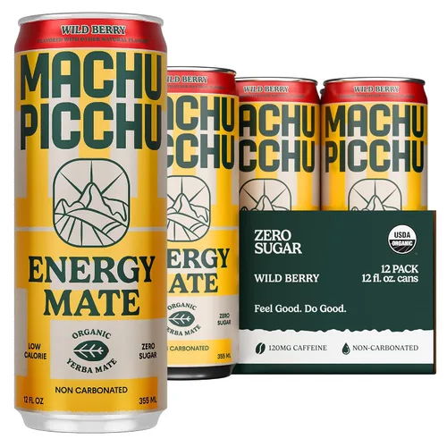 Vista 9 de MACHU PICCHU ENERGY, Yerba Mate Sin Carbonatar Cero Azúcar, Alternativa de Bebida Energética Limpia, 12 oz (Paquete de 12) – 120mg de Cafeína