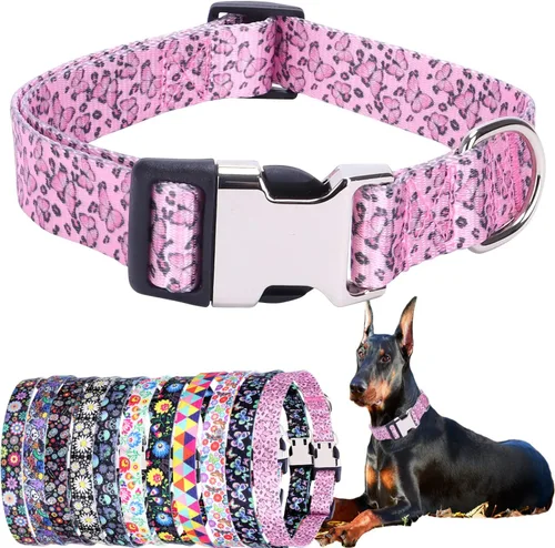 Vista 30 de Collares para perros pequeños, con patrón de impresión 3D, de nailon suave, ajustables, para perros pequeños, medianos, grandes, hembra, niño 1