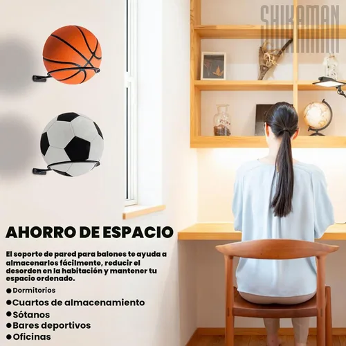 Vista 2 de Ball Holder Wall Mount Bulk,Basketball Football Stand Ball Storage