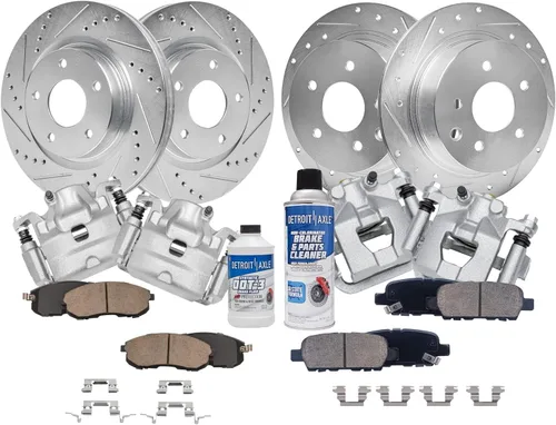 Vista 93 de Detroit Axle - 4 rotores de freno para Chevrolet Cruze 2014 2015 [modelos de motores de gas] Rotores de freno de disco perforados y ranurados