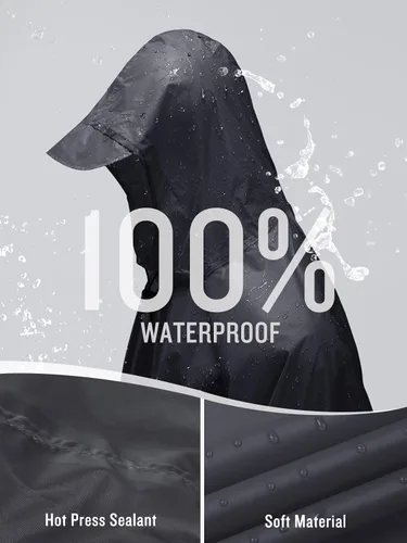Vista 3 de SaphiRose Poncho de lluvia con capucha impermeable para hombres, mujeres y adultos
