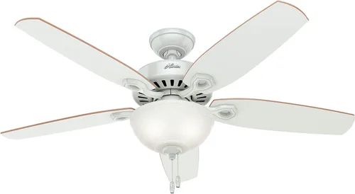 Vista 15 de Hunter Builder, ventilador de techo, para interiores, cadena de tracción, 42 pulgadas, níquel cepillado con luz LED, montaje estándar, 5