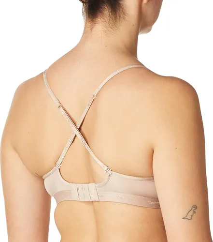 Vista 3 de Calvin Klein Bralette triangular ligeramente forrado de forma a cuerpo para mujer, Marrón