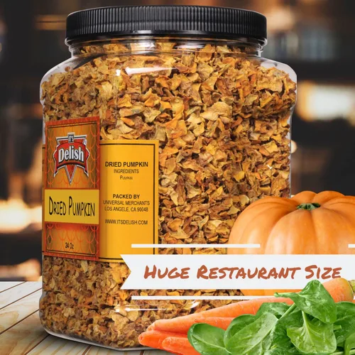 Vista 7 de Its Delish, recipiente jumbo de 24 onzas Dados de calabaza deshidratados gourmet picados para cocinar y hornear sopa de verduras saludables Sin