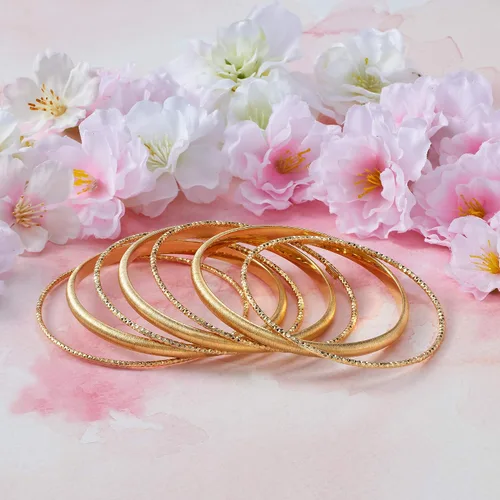 Vista 3 de Ross-Simons Italian 18kt Gold Over Sterling Silver Jewelry Set 7 Bangle Bracelets