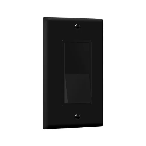 Vista 2 de ENERLITES - Interruptor de palanca decorativo de encendido/apagado con placas de pared, unipolar, 3 cables, tornillo de conexión a tierra, grado
