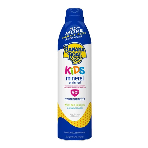 Vista 10 de Banana Boat Loción de protección solar 100% mineral para niños, SPF 50, paquete individual Banana Boat Mineral Sunscreen para niños, protector