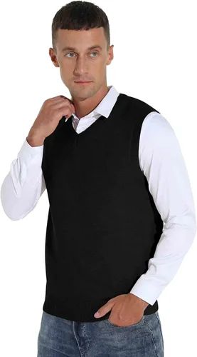 Vista 3 de Sailwind Suéter sin mangas con cuello en V y mezcla de lana para hombre
