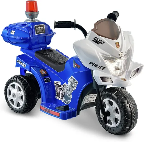 Vista 4 de Automóvil Lil Patrol de 6 V, azul y blanco.
