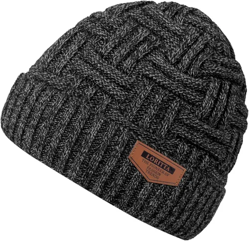 Vista 8 de Loritta Gorro de invierno cálido de punto grueso y holgado para hombre