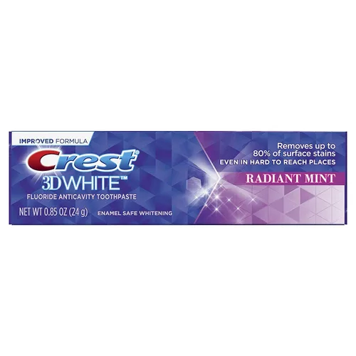 Vista 9 de Crest 3D - Pasta de dientes anticaries y con flúor 3D White Vivid Radiant Mint, 0.85 oz, paquete de 4
